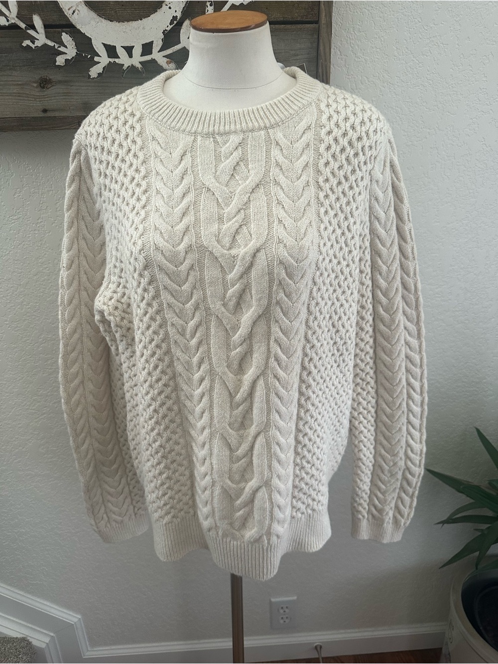 Nili Lotan for Target Cream Cable Knit Sweater -‎ Cozy Textured Pullover XL NWT
